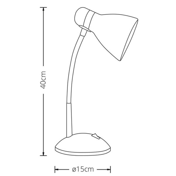Candeeiro de mesa MEGARA 1xE27 C.14xL.25xAlt.34cm Branco - Image 3