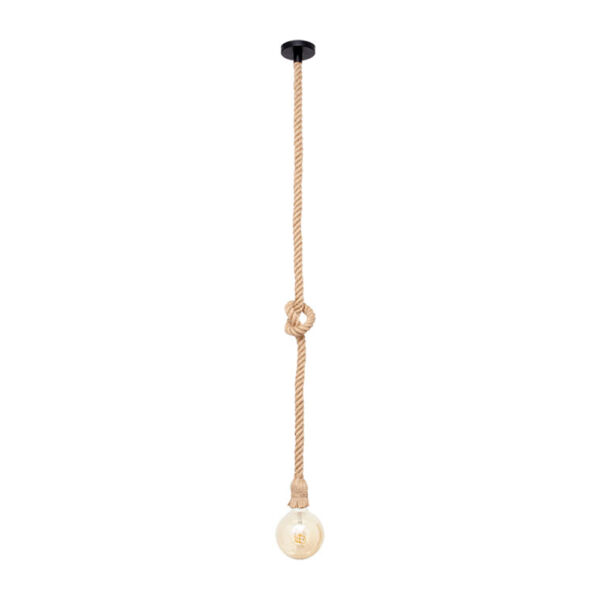 Suspensão SOGA 1xE27 Alt.Reg.xD.10cm Corda Castanho (Alt.max.1m)