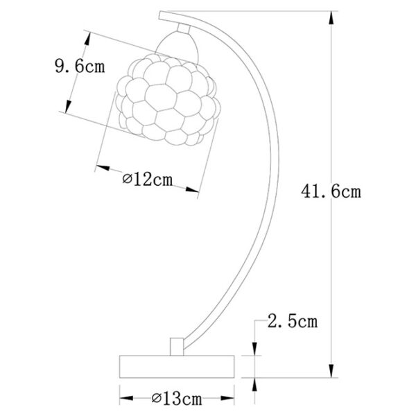 Candeeiro de mesa TULIPA GLASS 1xE14 Alt.41,6cm cromado - Image 3