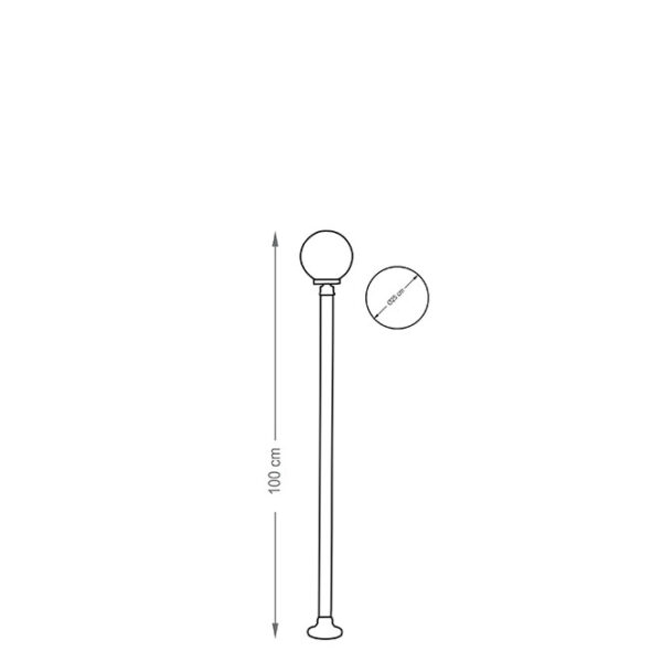 Pilar AMBIENTE pequeno IP44 1xE27 Alt.100xD.25cm Preto/Branco - Image 3