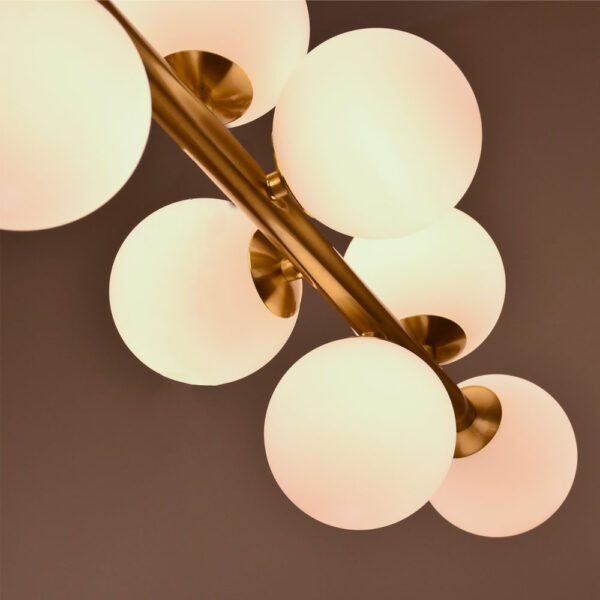 Candeeiro de tecto ANALU 16xG9 C.110xL.35xAlt.80cm Dourado/Branco - Image 3