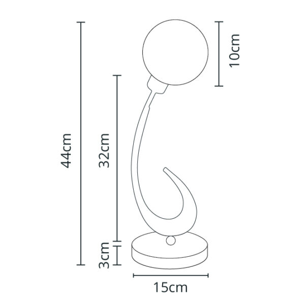 Candeeiro de mesa VITA 1xG9 Alt.44xD.15cm oxidado com bolas de vidro transparentes - Image 2