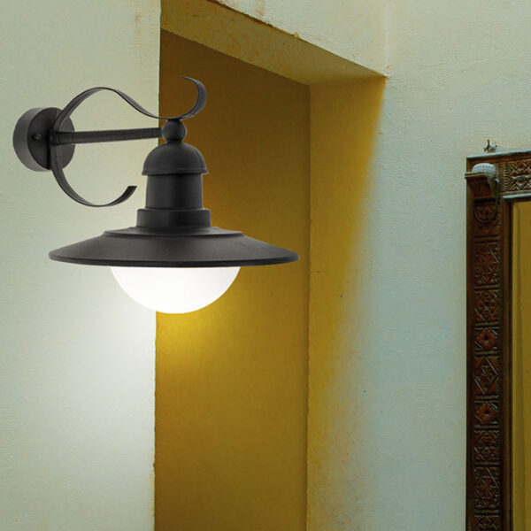 Aplique TORVA IP44 1xE27 C.30xL.37xAlt.30cm antracite - Image 2