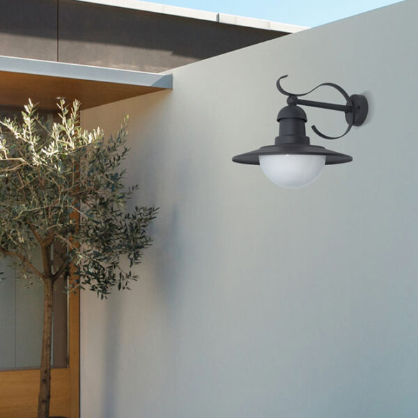 Aplique TORVA IP44 1xE27 C.30xL.37xAlt.30cm antracite - Image 3