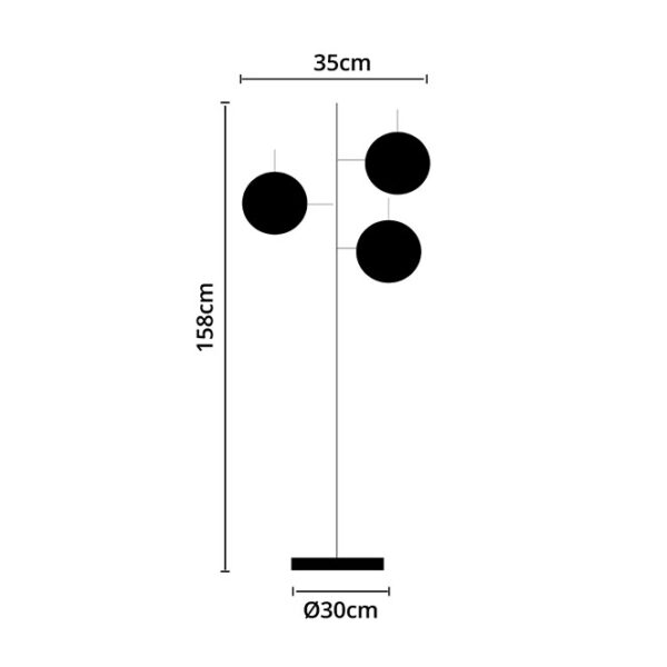 Candeeiro de pé ADALGISA 3xE27 Alt.Reg.xD.35cm cromado - Image 3