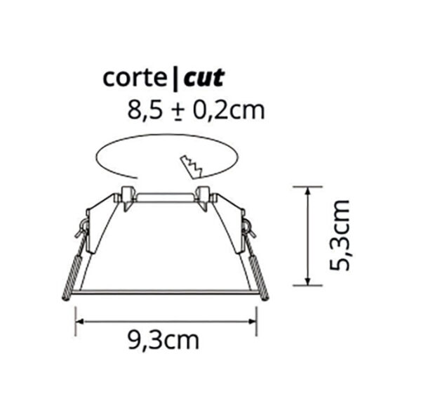 Aro de encastrar ONIRO redondo Alt.5,3xD.9,3cm policarbonato (PC) branco - Image 2