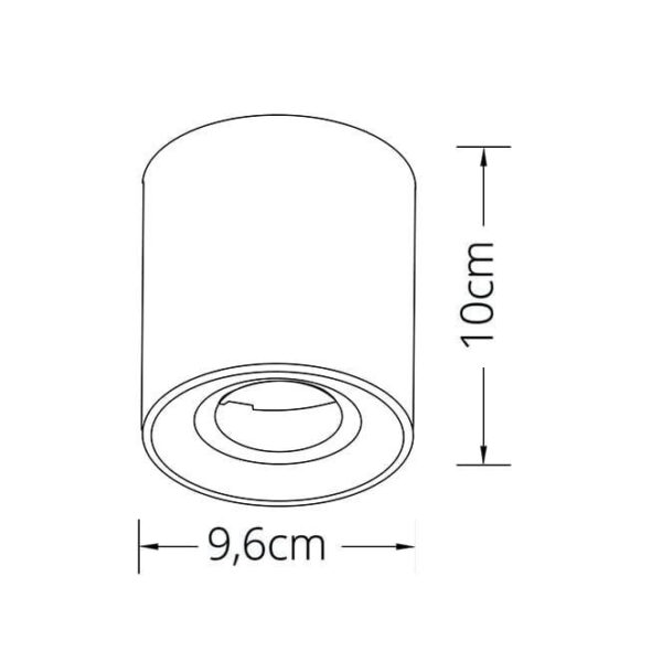 Plafond ONIRO redondo Alt.10xD.9,6cm Policarbonato (PC) Branco - Image 2