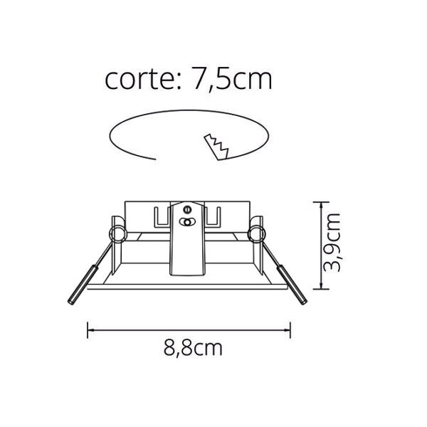 Aro de encastrar ONIRO redondo Alt.3,9xD.8,8cm policarbonato (PC) prata - Image 2