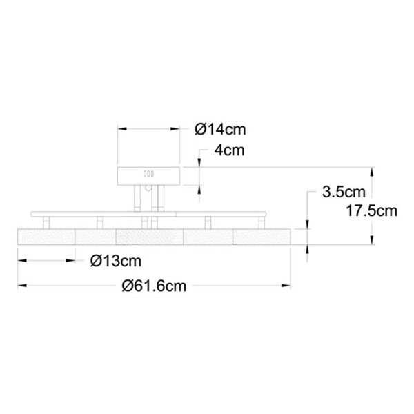 Plafond TOKIO 6x12W LED 4000K Alt.17,5xD.61,6cm Cromado - Image 3