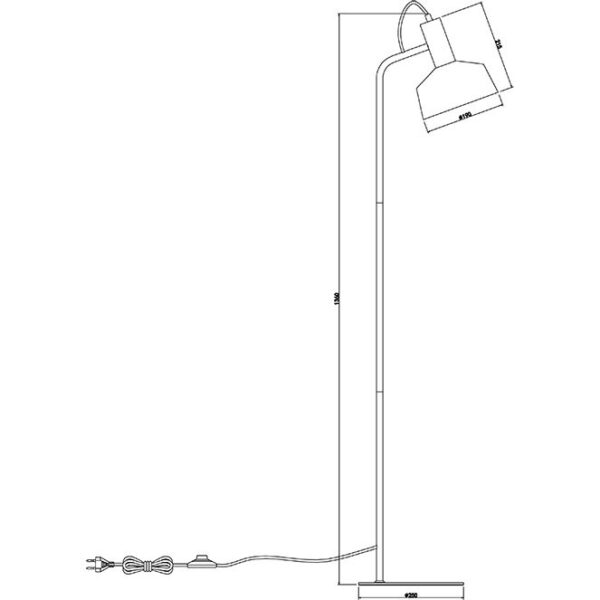 Candeeiro de pé LEANA 1xE27 C.25xL.36xAlt.136cm branco - Image 3