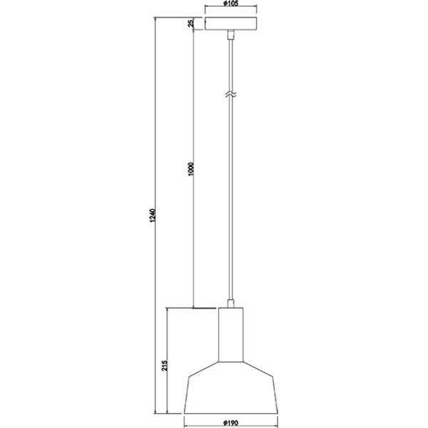 Suspensão LEANA 1xE27 Alt.Reg.xD.19cm Cobre - Image 3