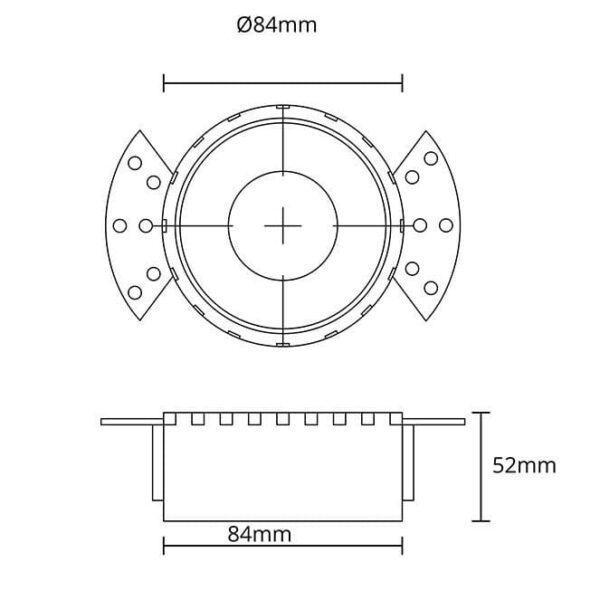 Aro de encastrar HATOR redondo para gesso cartonado C.14xL.8,4xAlt.5,2cm dourado - Image 2