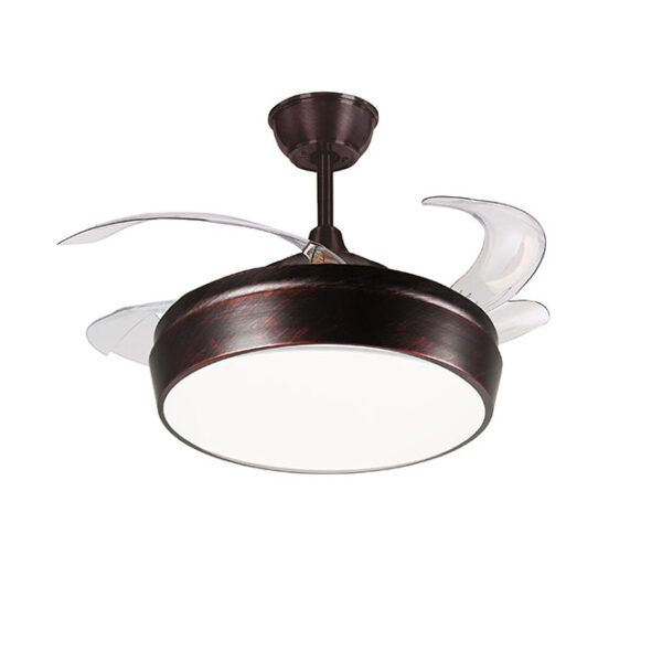 Ventoinha de tecto SIMUN castanha, 4 palas retráteis, 72W LED 3000|4000|6500K, Alt.35xD.107/50cm - Image 2