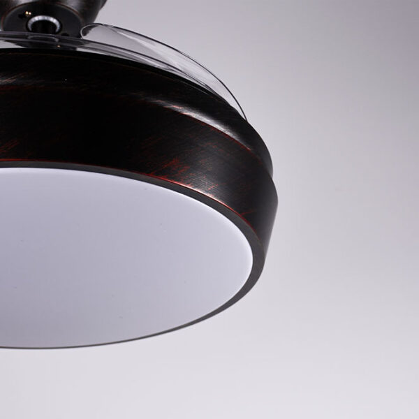 Ventoinha de tecto SIMUN castanha, 4 palas retráteis, 72W LED 3000|4000|6500K, Alt.35xD.107/50cm - Image 3
