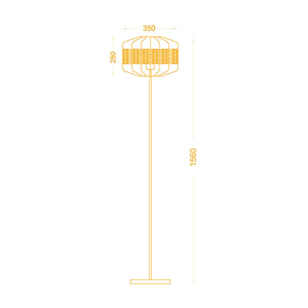 Candeeiro de pé SOLANGE D.35xAlt.156cm 1xE27 em Vime - Image 3