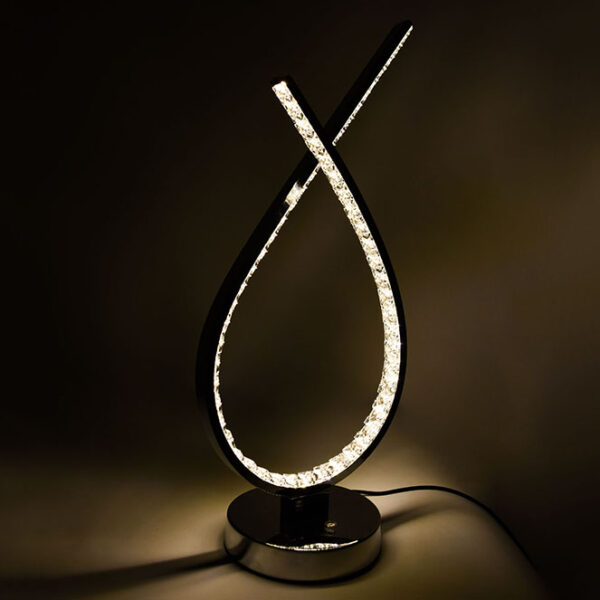Candeeiro de mesa DRAGON 12W LED 3800lm 4000K Alt.45xD.18cm Cromado com cristais - Image 2