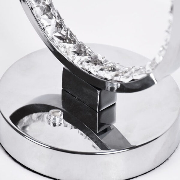 Candeeiro de mesa DRAGON 12W LED 3800lm 4000K Alt.45xD.18cm Cromado com cristais - Image 3