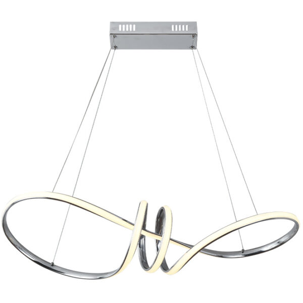 Suspensão DRAGON 1x40W LED 4000lm 4000K C.75xL.18xAlt.Reg.cm Cromado/Branco - Image 3