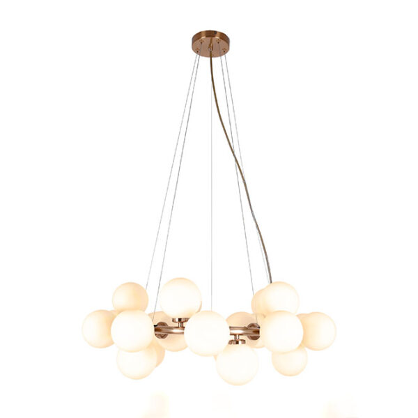 Candeeiro de tecto ANAMAR 25xG9 Alt.Reg.xD.68cm Dourado/Branco - Image 2