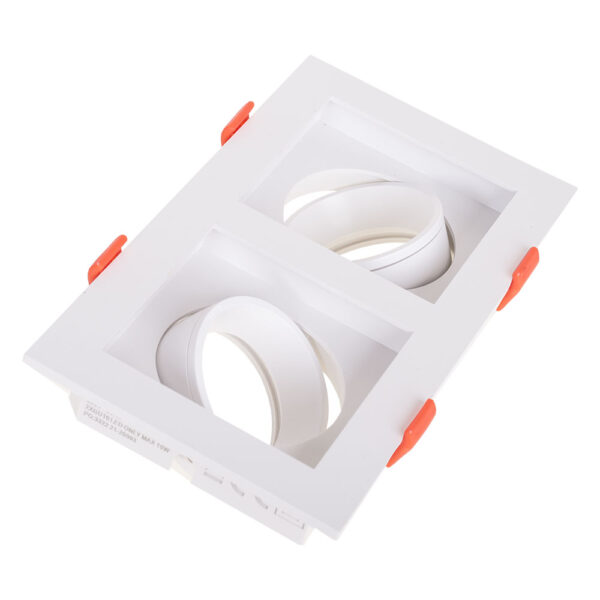 Aro de encastrar HECATE 2xGU10/GU5.3 (MR16) C.18,9xL.10,2xAlt.3,6cm em PC branco - Image 2