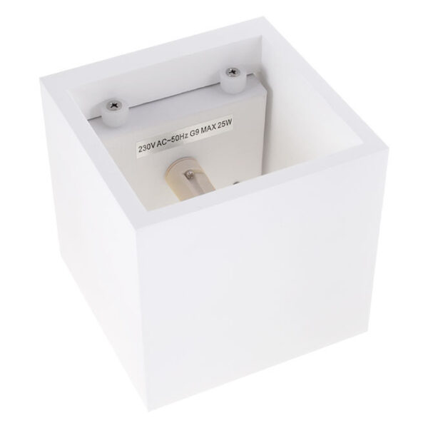 Aplique EDA 1xG9 C.11,5xL.11,5xAlt.11,5cm em gesso branco - Image 2