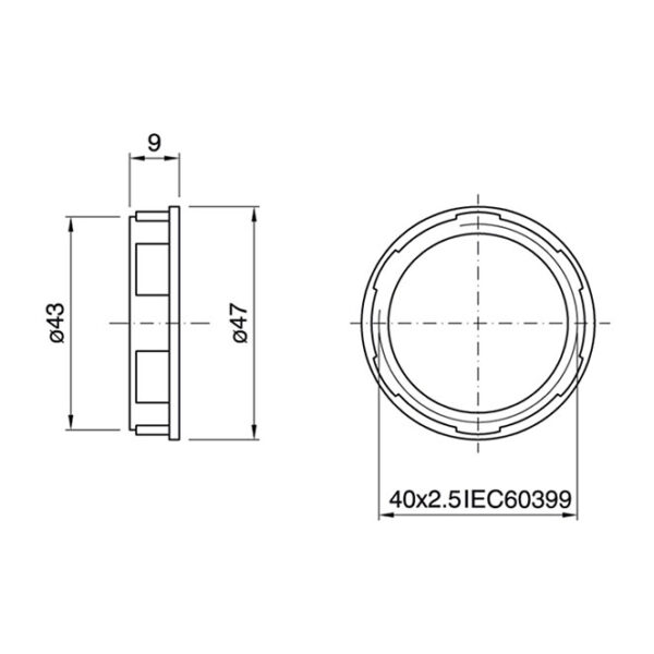Anilha preta para abat-jour para suporte E14 roscado, em baquelite - Image 2