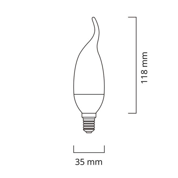 Lâmpada E14 (fino) Vela Bico CLASSIC LED 6.5W 2700K 806lm Transparente-A++ - Image 2