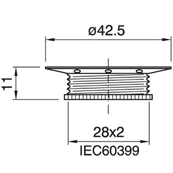 Anilha latonada para abat-jour para suporte metálico E14 Alt.11mm D.43mm, em metal - Image 2