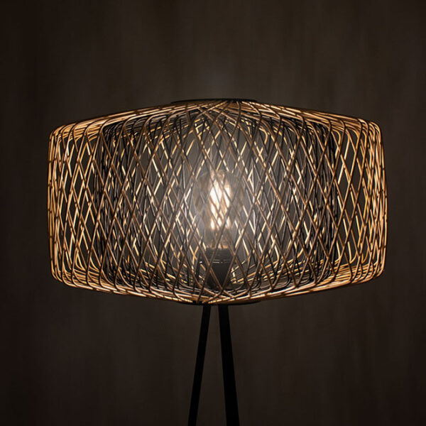 Candeeiro de pé BAMBOO D.49xAlt.145cm 1xE27 em bambu de cor preta e natural - Image 2