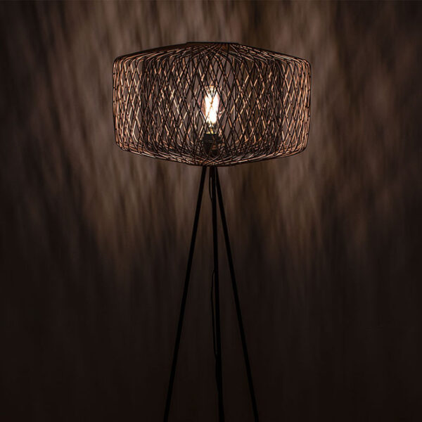 Candeeiro de pé BAMBOO D.49xAlt.145cm 1xE27 em bambu de cor preta e natural - Image 3