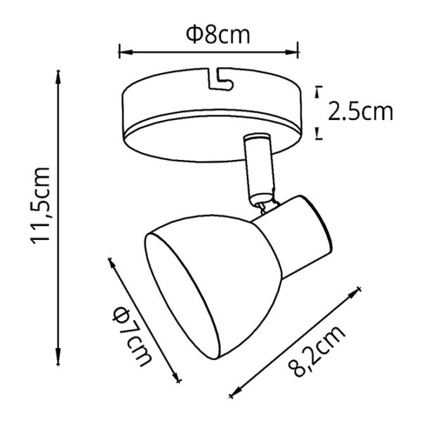 Aplique LINUS 1xGU10 C.8,2xL.8xAlt.11,5cm ferrugem - Image 3