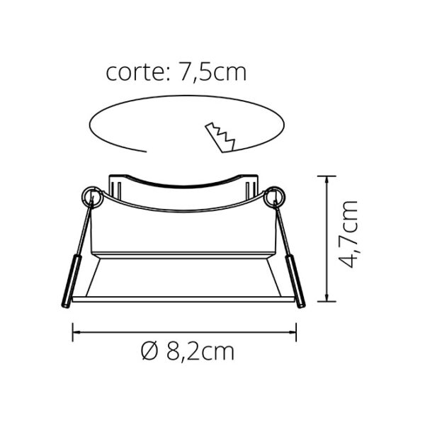 Aro de encastrar OLAVO redondo Alt.4,7xD.8,3cm policarbonato (PC) branco - Image 3