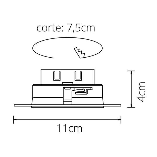 Aro de encastrar ONASSIS redondo para gesso cartonado Alt.4xD.11cm policarbonato (PC) branco - Image 2