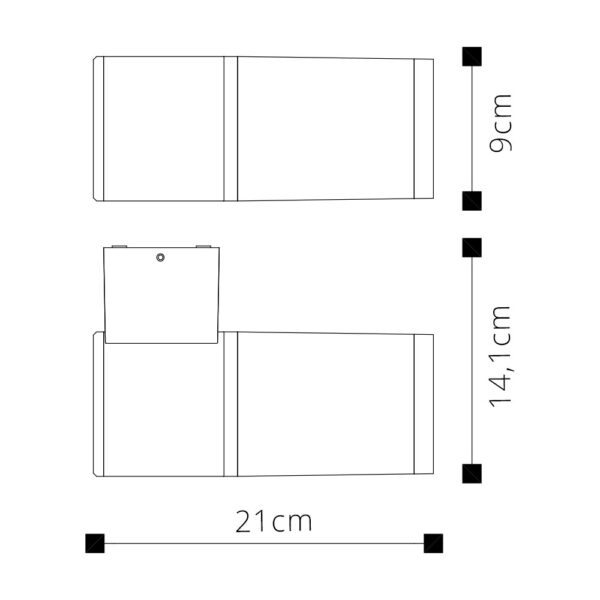 Aplique EGA IP65 1xE27 C.9xL.14,1xAlt.21 Alumínio + PC Preto - Image 3