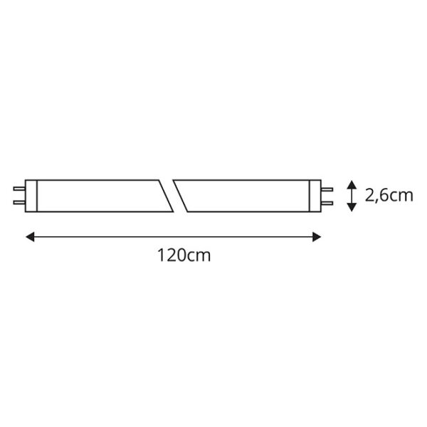 Lâmpada G13 T8 Tubular DURAMAX LED 120cm 18W 4000K 2700lm (150lm/W) Alta Eficiência - Image 2