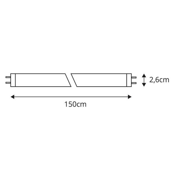 Lâmpada G13 T8 Tubular DURAMAX LED 150cm 22W 4000K 3300lm (150lm/W) Alta Eficiência - Image 2