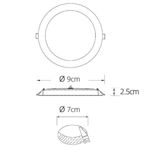Foco de encastrar INTEGO 2.0 PC redondo 3W LED 250lm 3000K 120° Alt.2,5xD.9cm Branco - Image 3