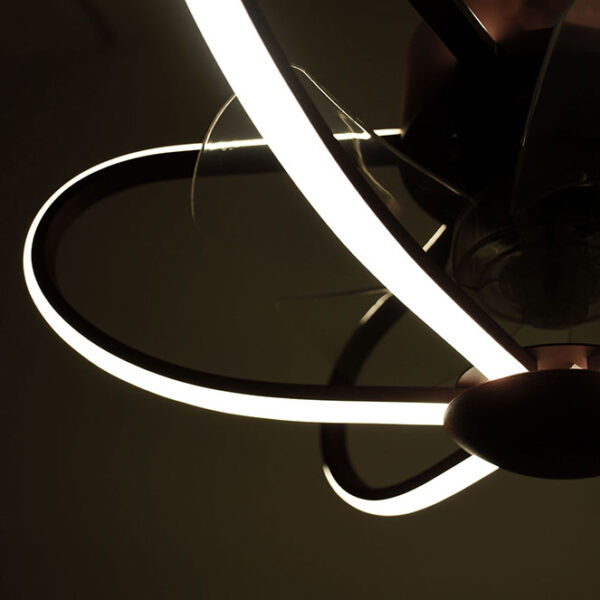 Ventoinha de tecto JURA castanha, 5 palas, 74W LED 3000-6500K, Alt.23xD.53,5cm - Image 2