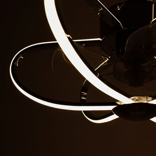Ventoinha de tecto JURA cromada, 5 palas, 74W LED 3000-6500K, Alt.23xD.53,5cm - Image 2