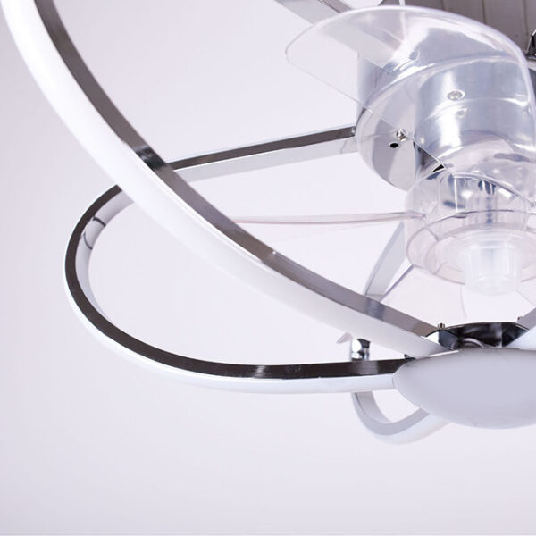 Ventoinha de tecto JURA cromada, 5 palas, 74W LED 3000-6500K, Alt.23xD.53,5cm - Image 3