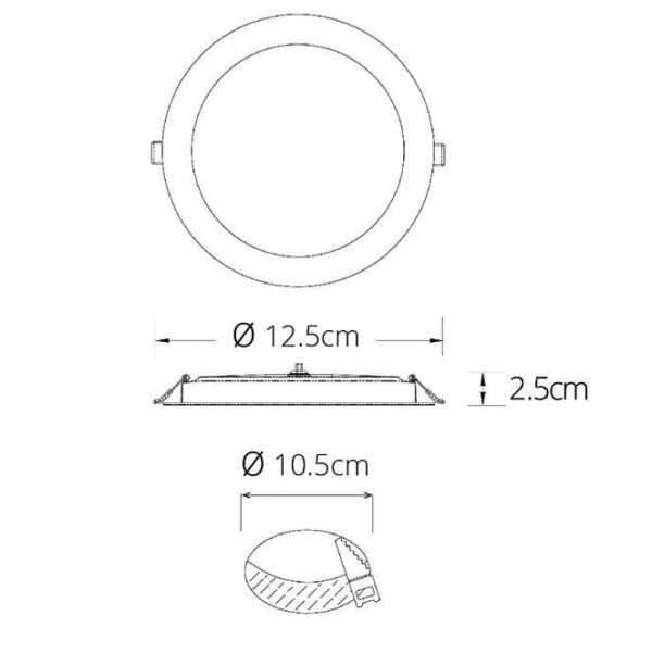 Foco de encastrar INTEGO 2.0 PC redondo 6W LED 600lm 3000K 120° Alt.2,5xD.12,5cm Branco - Image 3