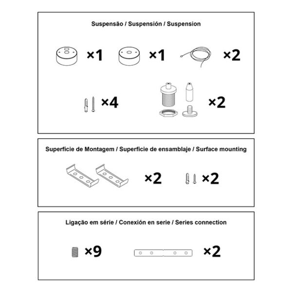 Barra suspensa/tecto LineX OFFICE 120cm 1x40W LED 3200lm 3000K 120° C.118xL.7xAlt.Reg.cm branca - Image 3
