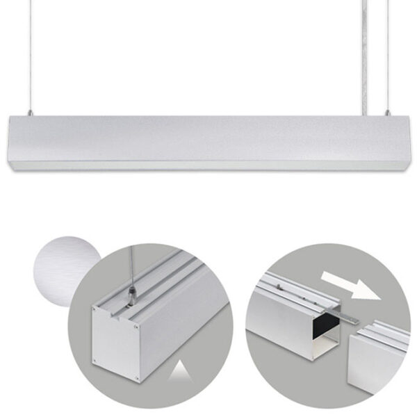 Barra suspensa LINEX B2 60cm 20W LED 1600lm 4000K 110° C.58xL.6xAlt.Reg.cm alumínio