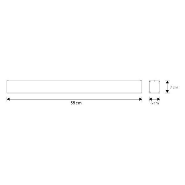 Barra suspensa LINEX B2 60cm 20W LED 1600lm 4000K 110° C.58xL.6xAlt.Reg.cm alumínio - Image 3