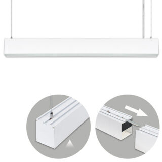 Barra suspensa LINEX B2 60cm 20W LED 1600lm 4000K 110° C.58xL.6xAlt.Reg.cm branco