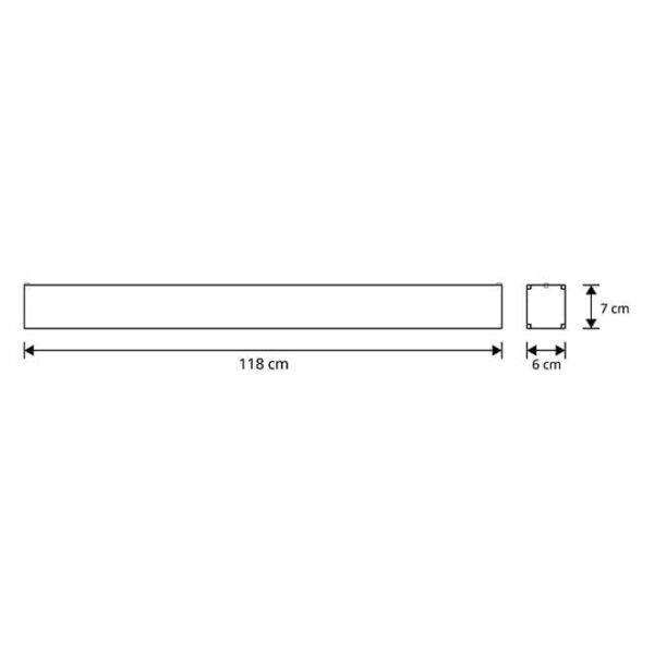 Barra suspensa LINEX B2 120cm 1x40W LED 3200lm 4000K 110° C.118xL.6xAlt.Reg.cm Branco - Image 2