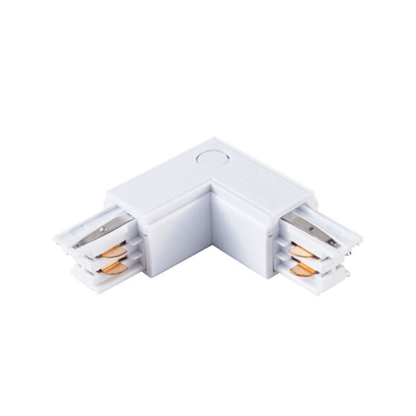 Conector direito em forma de "L" para calha de superfície LINE PRO (4 condutores) em alumínio branco - Image 2