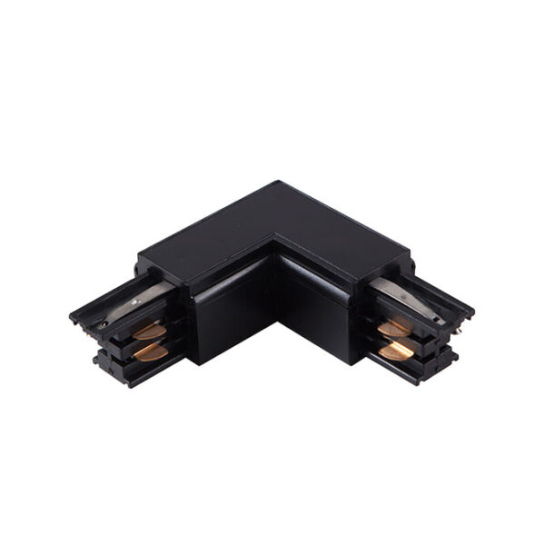Conector direito em forma de "L" paera calha de superfície LINE PRO (4 condutores) em alumínio preto - Image 2