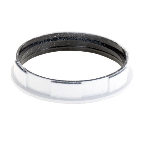 Anilha de abat-jour pintada de branco p/suporte E27 roscado Alt8, 5mm D.46, 4mm, resina termoplástic - Image 2