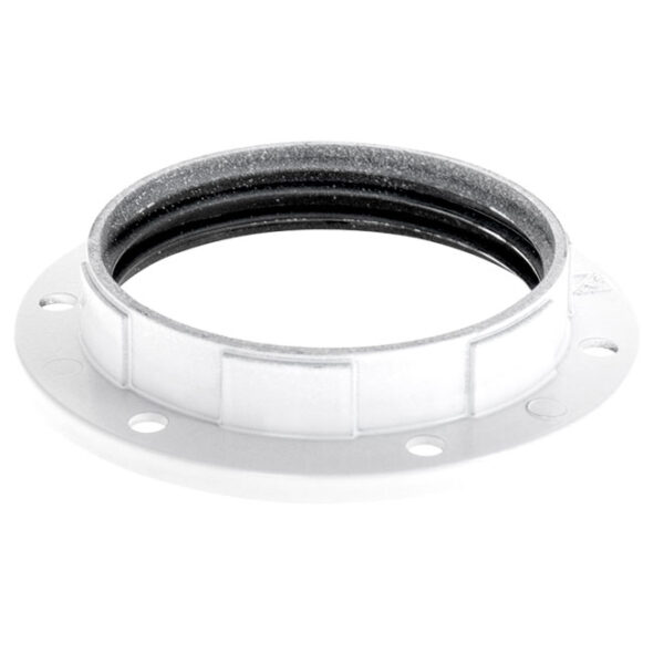 Anilha de abat-jour pintada de branco para suporte E27 roscado Alt12mm D.57mm, resina termoplástica - Image 2